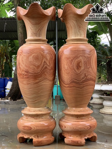 Cặp Lục Bình Gỗ Hương Đỏ Cao 190 Đường Kính 57 (cm) Số 11