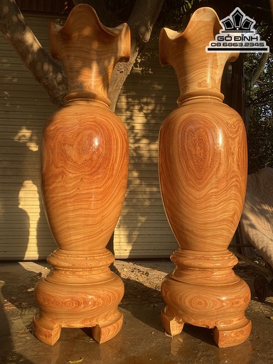 Cặp Lục Bình Gỗ Hương 180 Đường Kính 52 (cm)