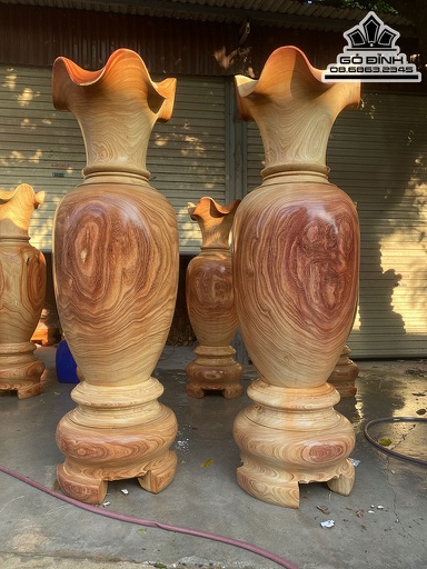 Cặp Lục Bình Gỗ Hương Cao 200 Đường Kính 62 (cm)