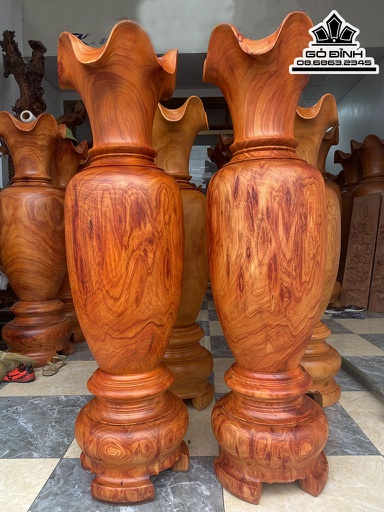 Cặp Lục Bình Gỗ Hương Cao 150 Đường Kính 42 (cm)