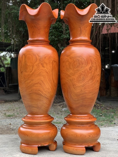 Cặp Lục Bình Gỗ Hương Cao 180 Đường Kính 52 (cm)