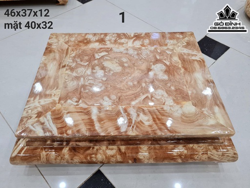 Bàn Trà Gỗ Nu Nghiến Cao 12 Ngang 46 Sâu 37 Mặt 40-32 (cm)