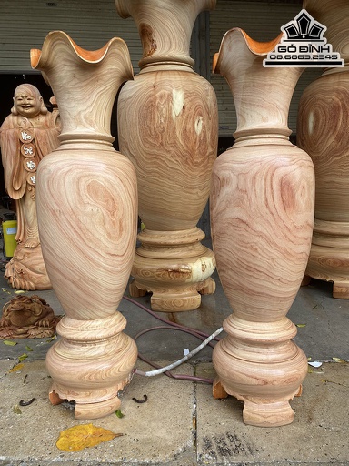 Cặp Lục Bình Gỗ Hương Cao 160 Đường Kính 44 (cm)