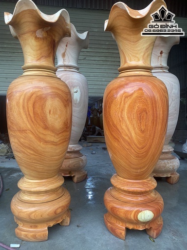 Cặp Lục Bình Gỗ Hương Cao 180 Đường Kính 54 (cm)