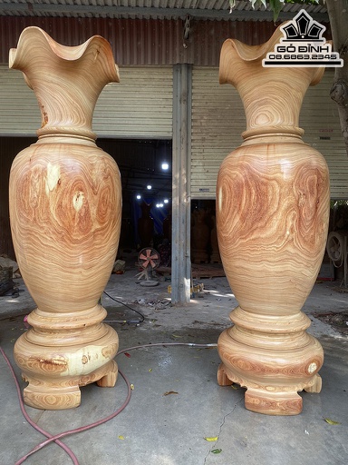 Cặp Lục Bình Gỗ Hương Cao 240 Đường Kính 76 (cm)