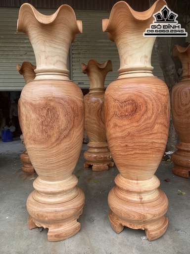 Cặp Lục Bình Gỗ Hương Cao 180 Đường Kính 53 (cm)