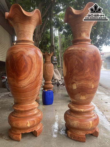Cặp Lục Bình Gỗ Hương Cao 200 Đường Kính 61 (cm)