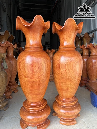 Cặp Lục Bình Gỗ Hương Cao 177 Đường Kính 58 (cm)