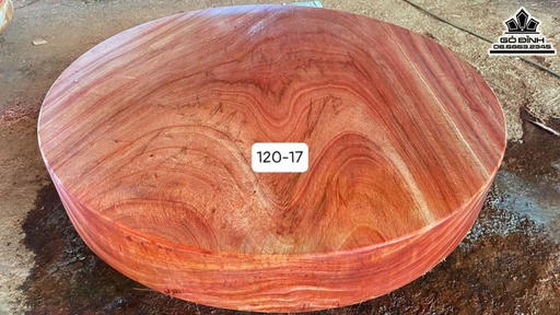 Bàn Tròn Gỗ Đỏ Đường Kính 120 Dày 17 (cm)