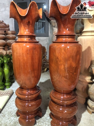 Cặp Lục Bình Gỗ Lim Cao 120 Đường Kính 31 (cm)