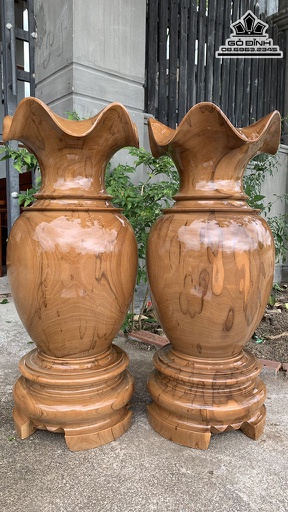 Cặp Lục Bình Gỗ Gụ Cao 70 Đường Kính 29 (cm)