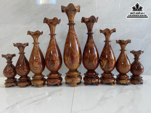 Bình 9 Món Gỗ Cẩm Cao 15 Đến 35 Ngang 6 Đến 8 (cm)