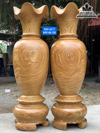 Lục Bình Gỗ Cẩm Vàng Cao 190 Đường Kính 58 (cm) Đôi Số 7