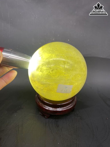 Bi Cầu Đá Thạch Anh Vàng Đường Kính 9,5 (cm) 1,23kg