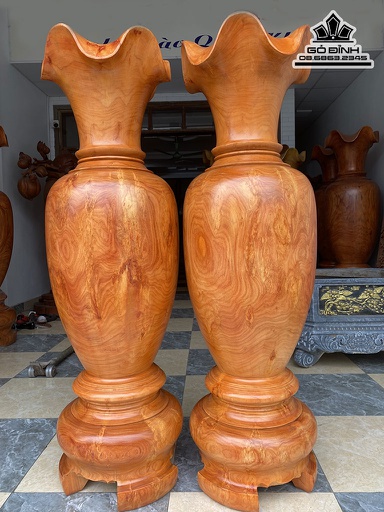 Lục Bình Gỗ Hương Đỏ Cao 170 Đường Kính 48,8 (cm)