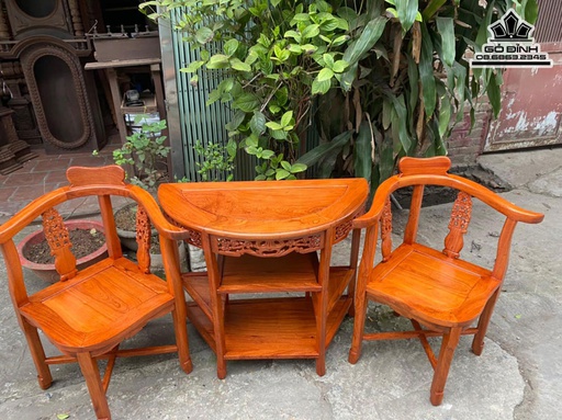 Nửa Bộ Bàn Ghế Gốc Gỗ Hương Cao 80 Sâu 40 (cm)