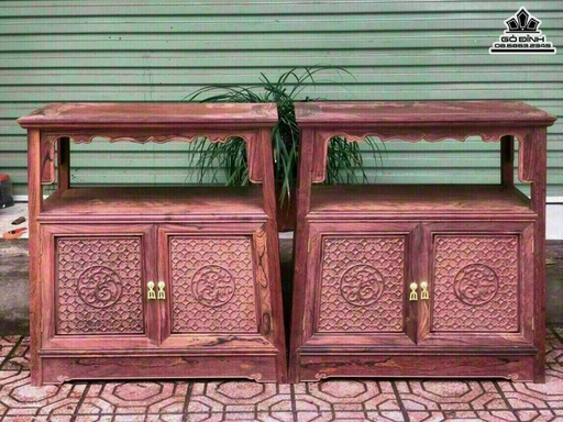 Cặp Tủ Chữ A Gỗ Cẩm Cao 80 Ngang 71 Sâu 38,5 (cm)
