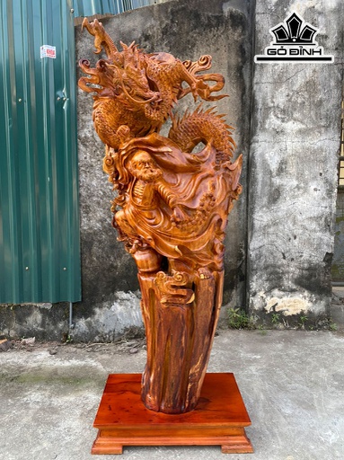 Tượng Đạt Ma Sư Tổ Gỗ Hương Cao 130 Ngang 46 Sâu 30 (cm)