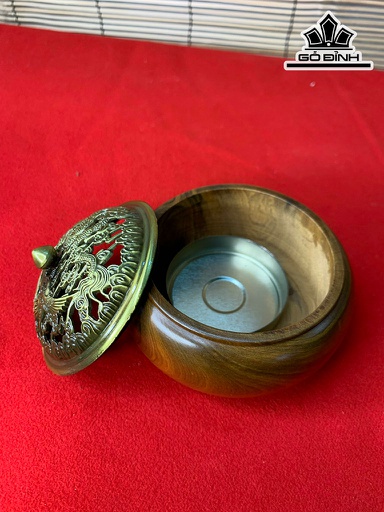 Lư Xông Trầm Gỗ Bách Xanh Cao 8 Đường Kính 10 (cm)
