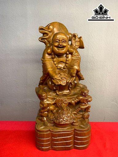 Tượng Phật Di Lặc Gỗ Bách Xanh Cao 30 Ngang 14 Sâu 14 (cm)