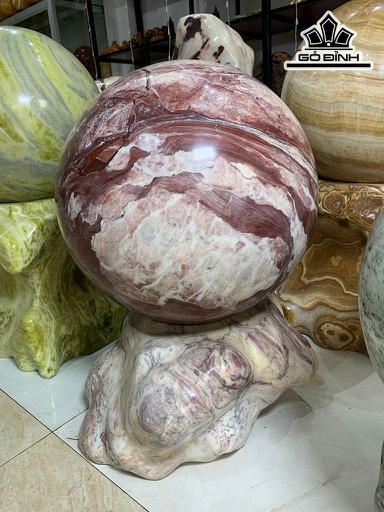 Bi Cầu Đá Serpentine Cao 71cm Đường Kính Hạt 50 (cm) 300kg