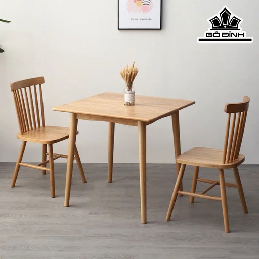 Bàn Ăn Vuông Gỗ Sồi (Oak) Dài 90 Rộng 90 Cao 75 (cm)