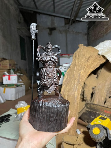 Tượng Quan Công Gỗ Trắc Cao 23 Ngang 11 Sâu 10 (cm)