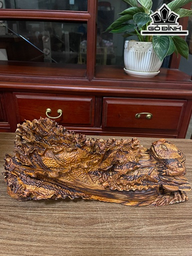 Tượng Thiềm Thừ Gỗ Sưa Cao 39 Ngang 16 Sâu 16 (cm)