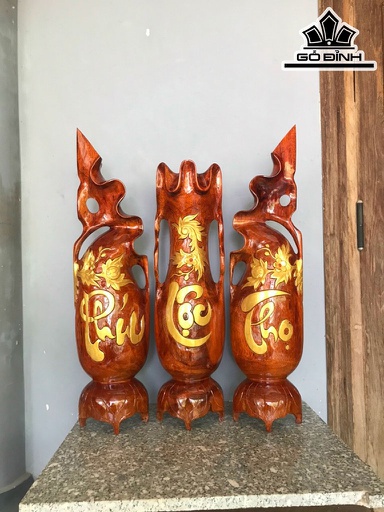 Bình Phúc Lộc Thọ Gỗ Lim Cao 68 Đường Kính 17 (cm)