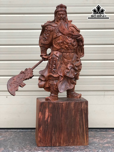 Tượng Quan Công Gỗ Trắc Cao 39 Ngang 14 Sâu 10 (cm)