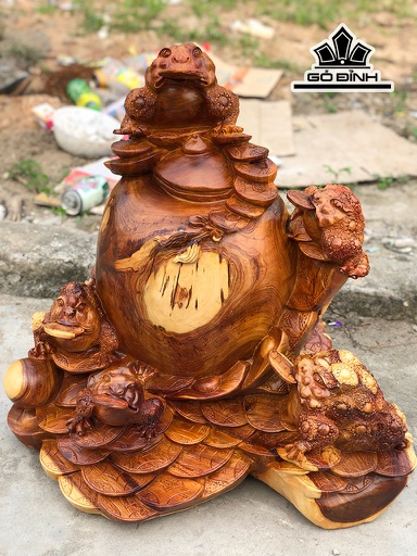 Tượng Thiềm Thừ Gỗ Hương Cao 58 Ngang 58 Sâu 58 (cm)