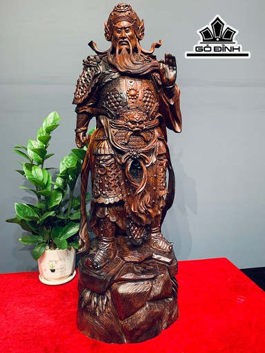 Tượng Quan Công Gỗ Trắc Cao 63 Ngang 24 Sâu 22 (cm)