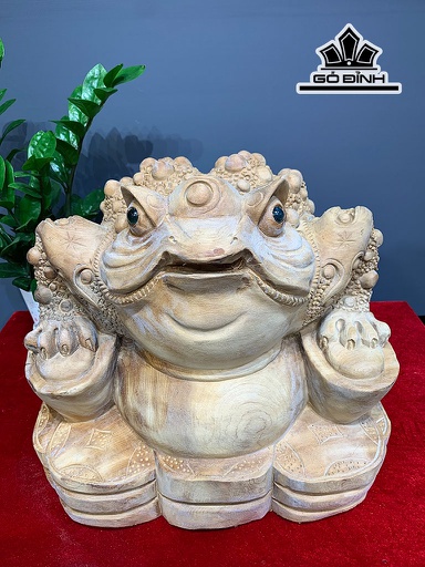 Tượng Thiềm Thừ Gỗ Ngọc Am Cao 36 Ngang 39 Sâu 40 (cm)