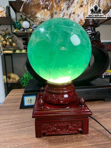 Bi Cầu Đá Flourite Cao Đường Kính 16,8 (cm) 8,3kg