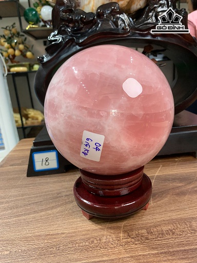 Bi Cầu Đá Thạch Anh Hồng Cao Đường Kính 16 (cm) 6,5kg
