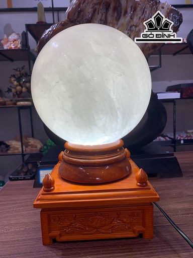 Bi Cầu Đá Thạch Anh Trắng Cao Đường Kính 21,8 (cm) 14,25kg