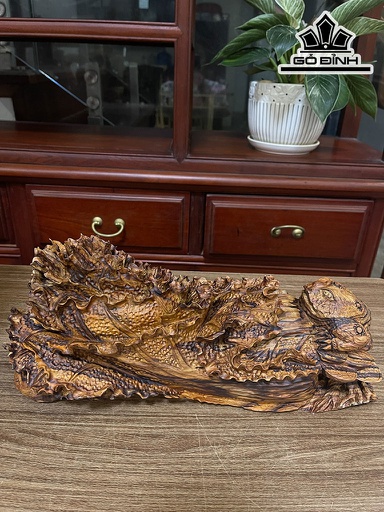 Tượng Thiềm Thừ Gỗ Sưa Ngang 39 Cao 16 Sâu 16 (cm)