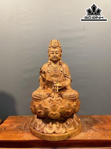 Tượng Phật Bà Quan Âm Gỗ Hương Cao 50 Ngang 26 Sâu 26 (cm)