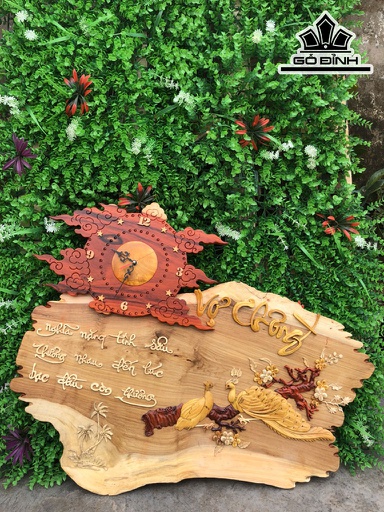 Tranh Chữ Vợ Chồng Gỗ Hương Cao 61 Ngang 77 Sâu 2 (cm)