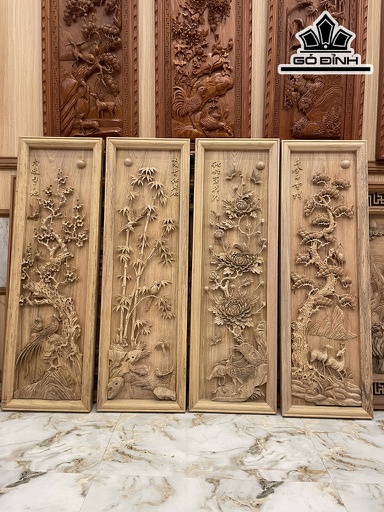 Tranh Gỗ Gỗ Gụ Cao 127 Ngang 41 Sâu 5 (cm)