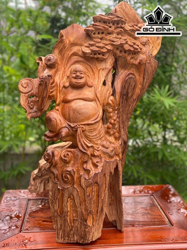 Tượng Phật Di Lặc Gỗ Ngọc Am Cao 68 Ngang 46 Sâu 45 (cm)