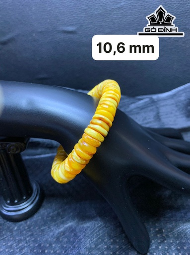 Vòng Tay Đá Hổ Phách Đường Kính Hạt 10,6 (mm)