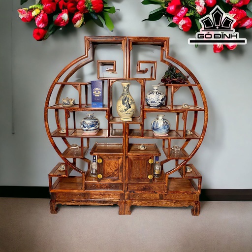 Tủ Rượu Gỗ Cẩm Ngang 170 Cao 190 Sâu 30 (cm)