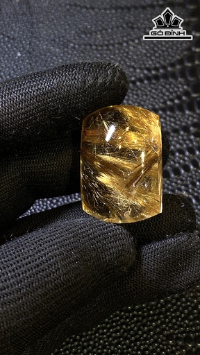 Mặt Trơn Đá Thạch Anh Tóc Vàng Cao 33,8 Ngang 23,2 Sâu 15 (mm) 19,2gr