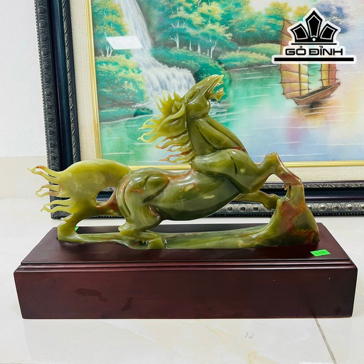 Tác Phẩm Mã Đáo Thành Công Đá Ngọc Onyx Cao 40 Ngang 23 Sâu 12 (cm)