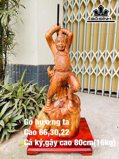 Tượng Thề Thiên Đại Thánh Gỗ Hương Cao 66 Ngang 30 Sâu 22 (cm)
