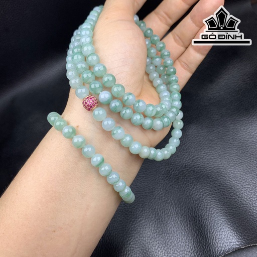 Chuỗi Đá Cẩm Thạch (Jadeite) Đường Kính Hạt 7 (mm)
