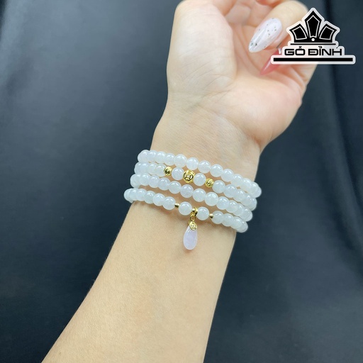 Vòng Tay Đá Bạch Ngọc Đường Kính Hạt 5,8 (mm)