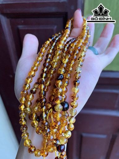 Chuỗi Đá Hổ Phách Đường Kính Hạt 6,2 (mm)
