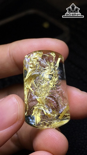 Mặt Dây Chuyền Đá Thạch Anh Tóc Vàng Cao 30,5 Ngang 16,3 Sâu 8,7 (mm) 8,1gr